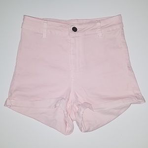 H&M Divided High Rise Denim Shorts - Light Pink